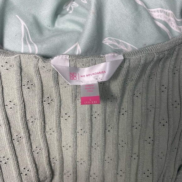 No Boundaries Light Green Knit Cardigan - Picture 3 of 3
